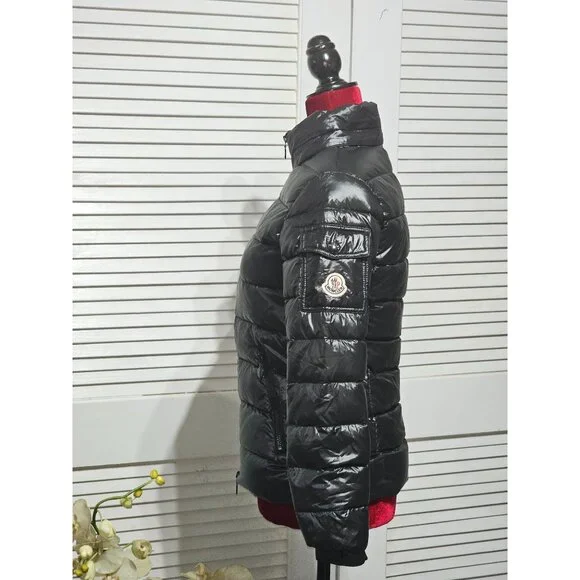 Moncler Women's Black Nylon Down Short Jacket Authentic Tag Size 1 Small 2978 - Picture 4 of 16